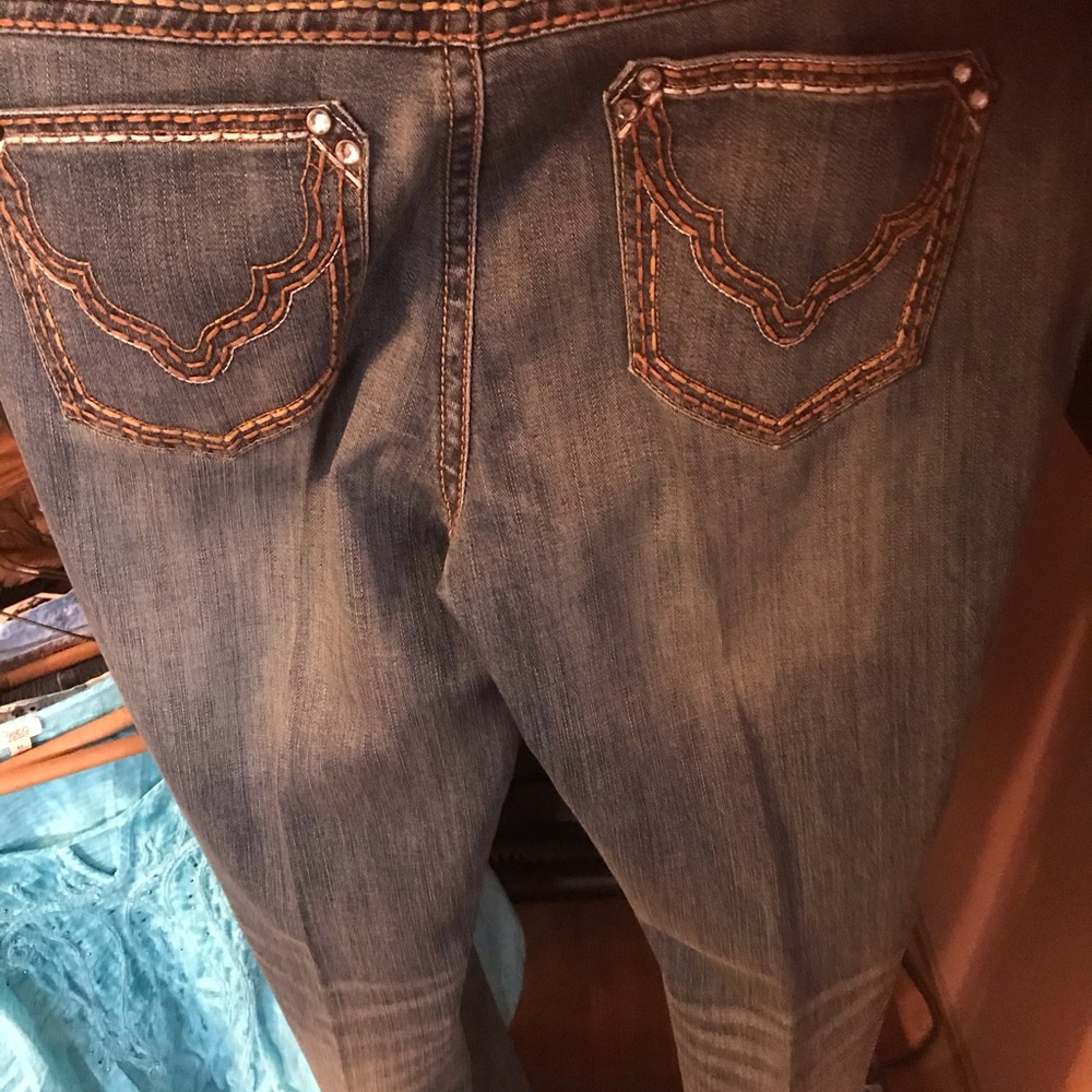Ladies ultra low rise jeans